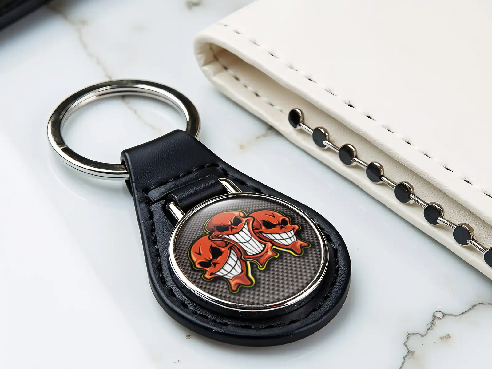 Photo Keychain Stylish Minimal Racing Look
